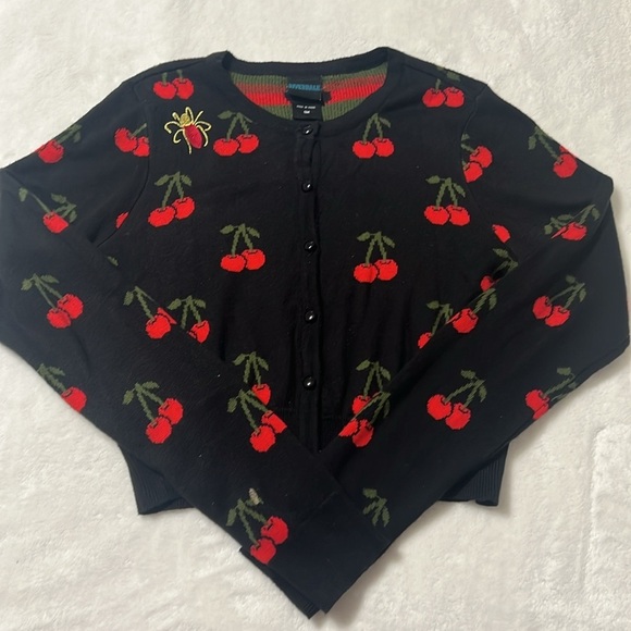 Riverdale Cherry Intarsia Cardigan Sz S - Picture 4 of 15